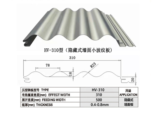 HV-310隱藏式新疆彩鋼板